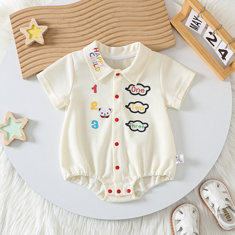 Baby clothes, summer clothes, short sleeved Rompers, cute and super cute children's outdoor climbing clothes