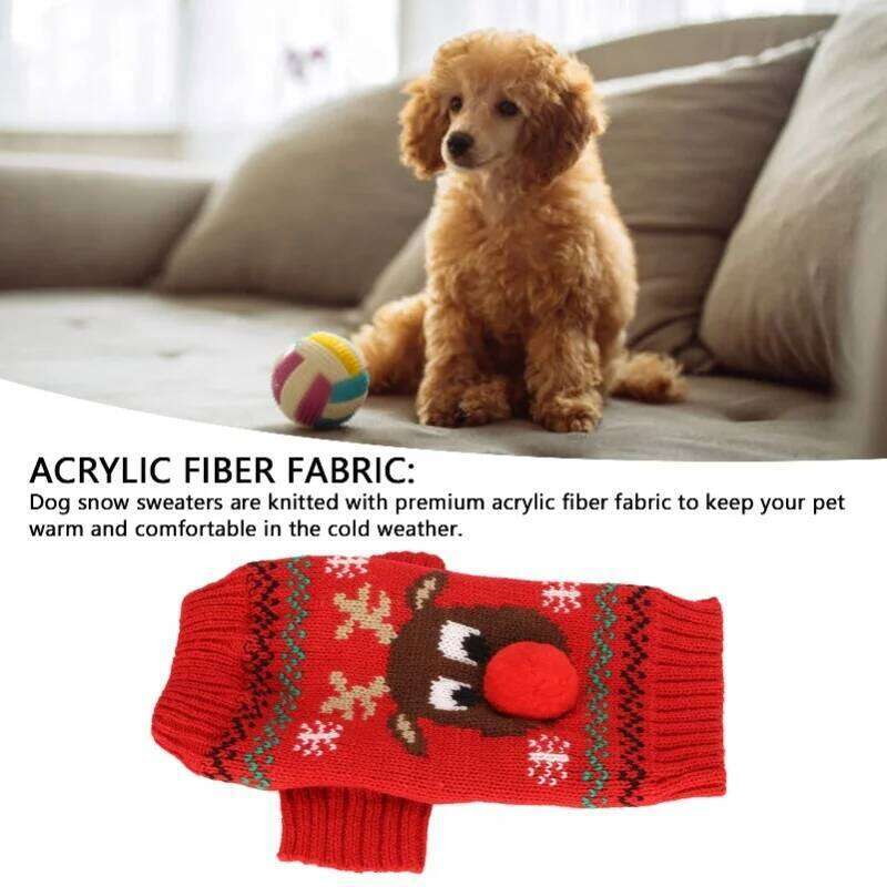 Snow Thickening New Year Christmas Dog Holiday Sweaters For Small Medium Dogs 25T1226