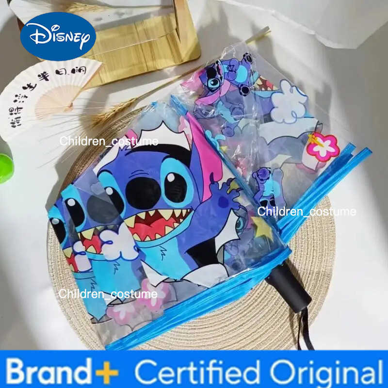 Disney Cute Anime Stitch Umbrella Automatic Portable Folding Umbrella Fashion Cartoon Manual Transparent Umbrella Gift H251226