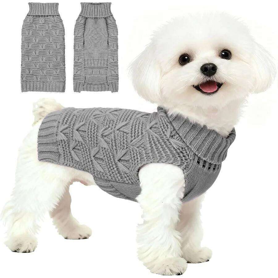 Cute Sweater Turtleneck Soft Girl Boy Dog Clothes Fall Winter Warm Pet Puppy Knitted Pullover Outfits for Small Mediu 25T1226