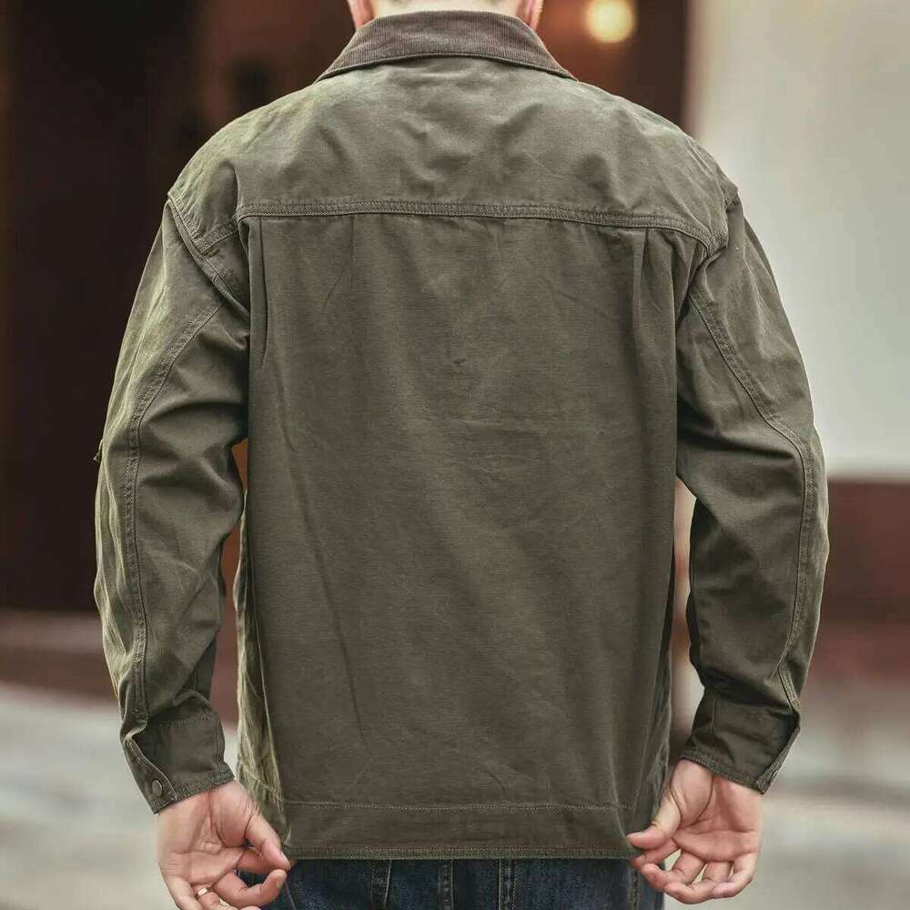 American Heavy Retro Tooling Jacket Men's Coat Autumn Long Sleeve Loose Tough Guy Hunting Casual Outdoor Shirt Men