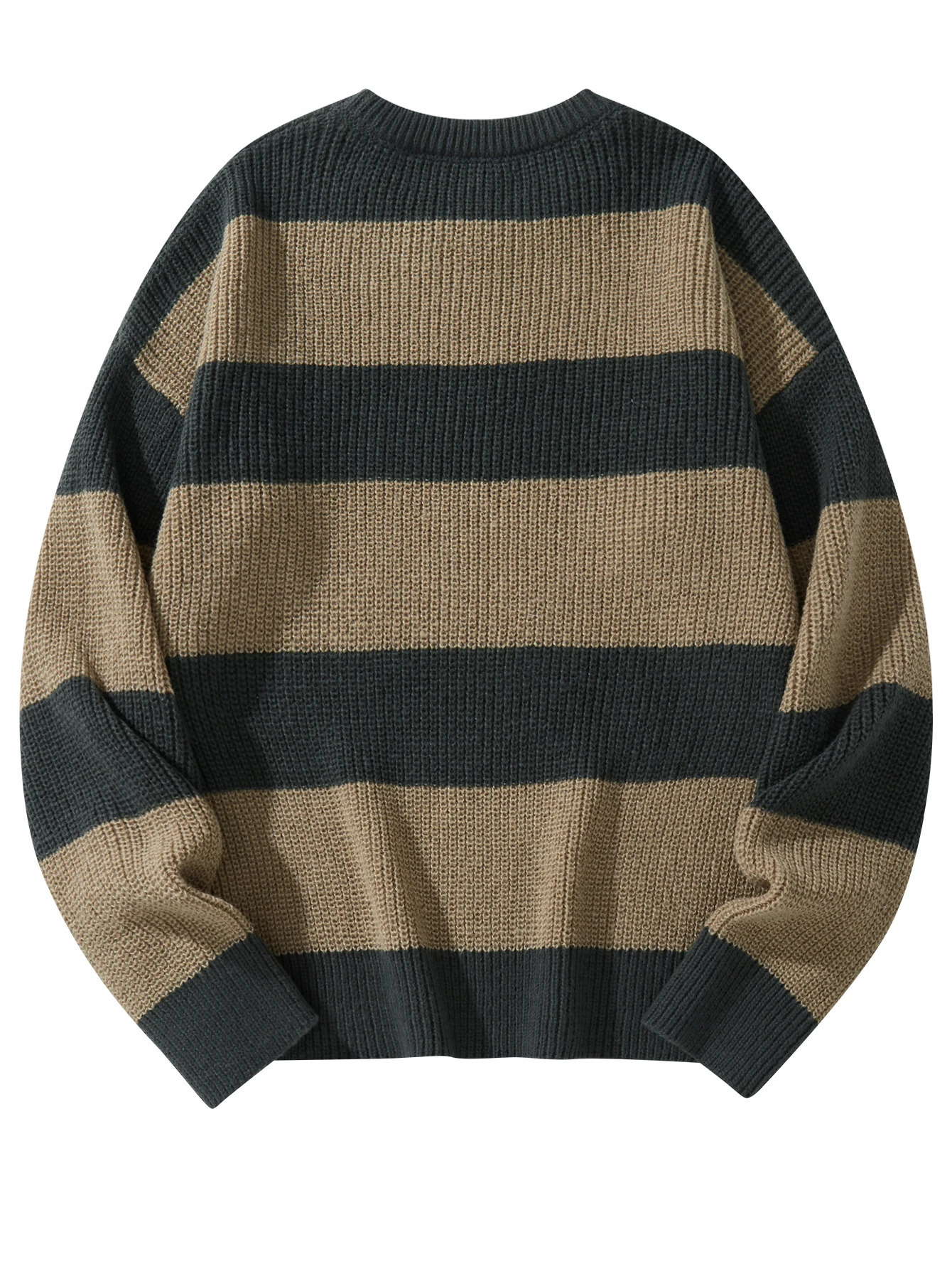 Loose Bottoming Sweater Casual Versatile Striped Pullover Mens Round Neck 251226