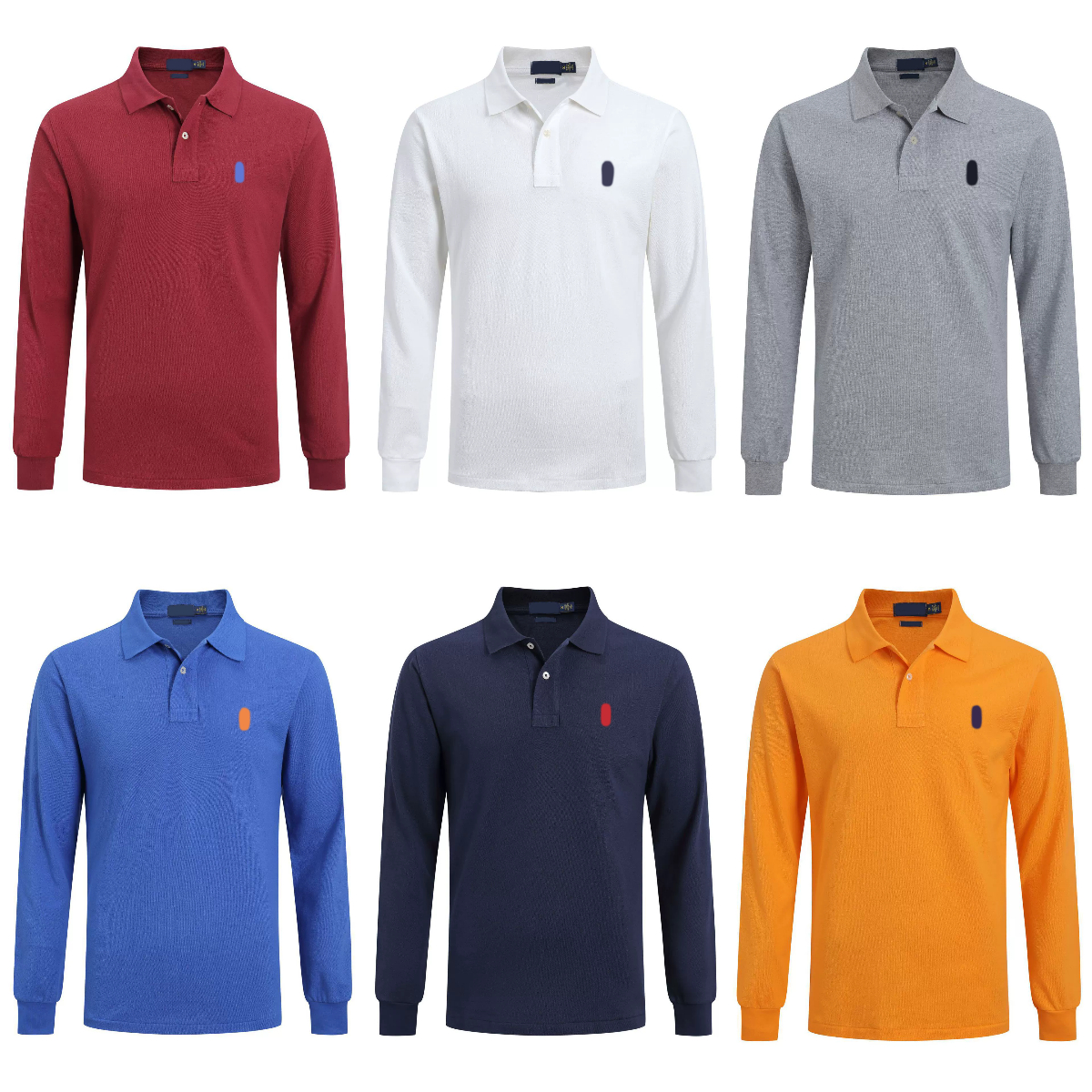 Men's Polos Cotton Long Sleeve Polo Shirts Embroidery Luxury Mens Womens Business Leisure Lapel T-Shirt