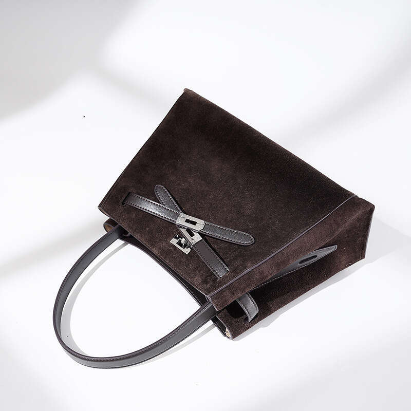 Luxury Shoulder Bags Totes Hobo Suede Simple New Single Bag Office Workers Genuine Leather Large Capacity High End Commuter Handbag For Women