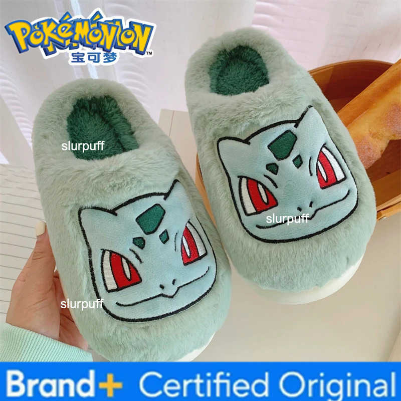 Pokemon Genuine Pokmon Autumn and Winter Plush Warm Fashion Anime Cartoon Snorlax Plush Home Cotton Slippers for Men and Women W251226