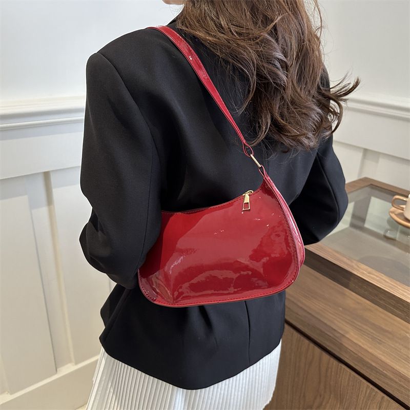 Retro Solid Color PU Leather Shoulder Underarm Bag Women's Fashion Handbags Casual Hobos Purses and Handbag Ladies Hand Bags