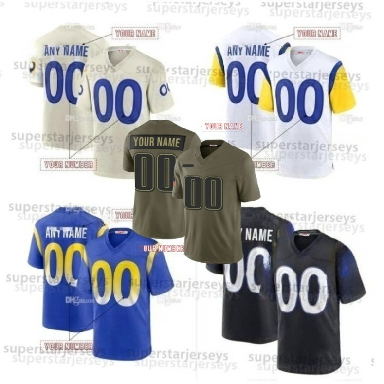 Custom 2025 Rivalries jersey 9 Matthew Stafford Kyren Williams Aaron Donald Puka Nacua avante Adams Christian Rozeboom Stetson Bennett IV Salute