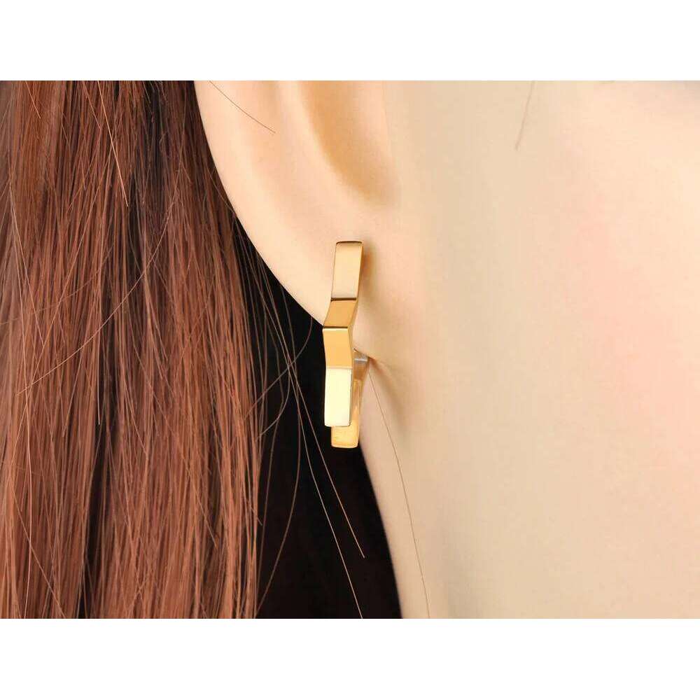 Lokaer Fashion Titanium Stainless Steel Party Hoop Earrings Bohemia Geometry Star Earring For Women Pendientes E22013 25H1226