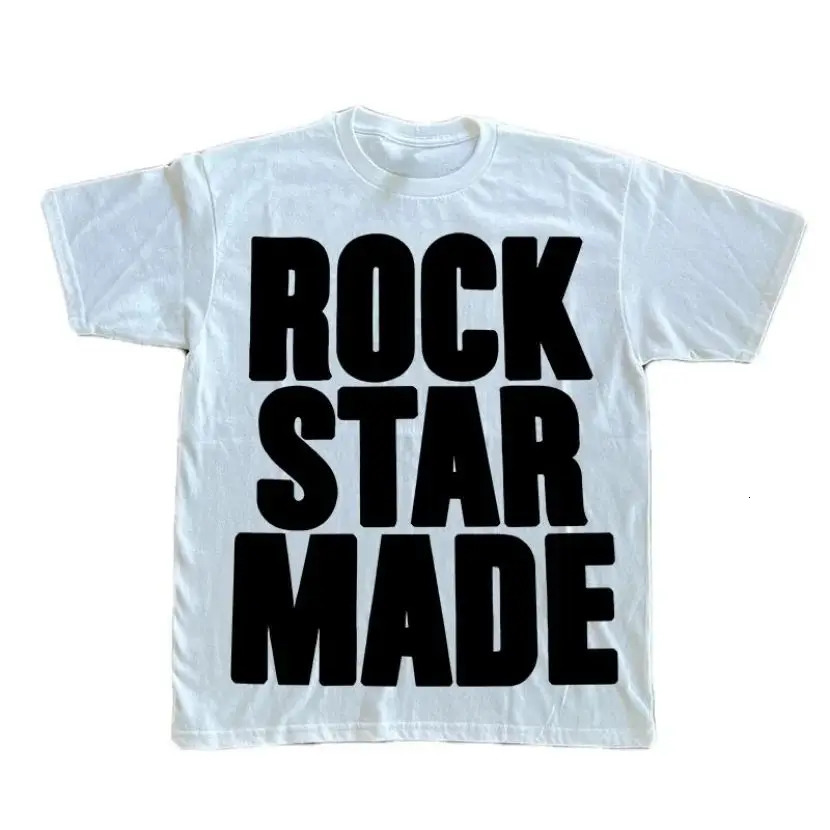Rock Goth Fashion Mens Punk Grunge Hip Hop Rap vintage Letter Print Short T-Shirt Casual Oversized Y2K Cotton Streetwear 251222