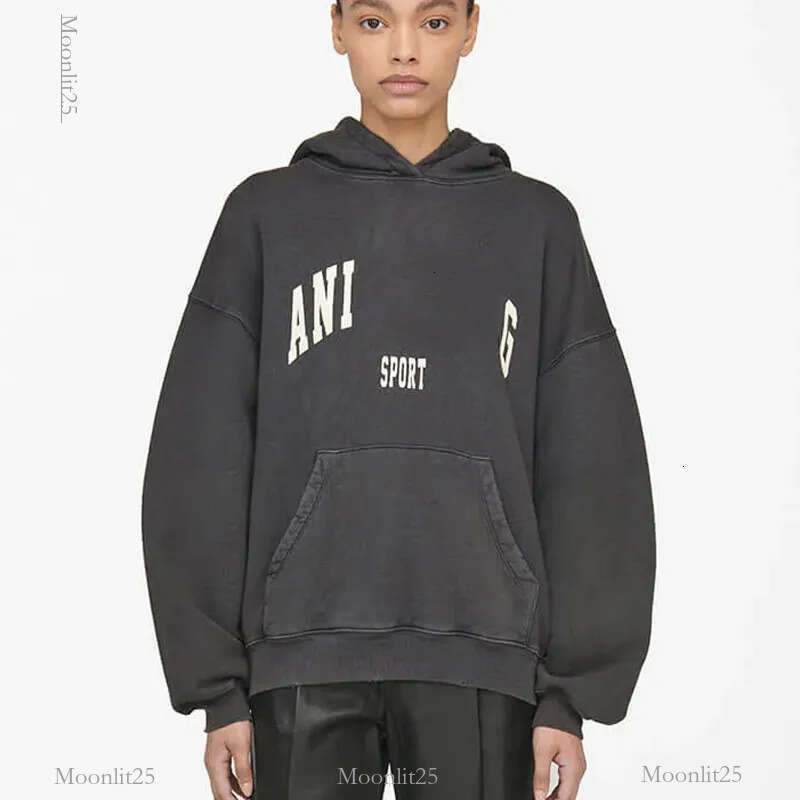 Aninelys Binglys Hoodies Designer Women New Designer Cotton Casual Loose Fitting Classic Letter Annies Hoodie Washed And Worn Out Printed Fleece A Bing hoodie 70b