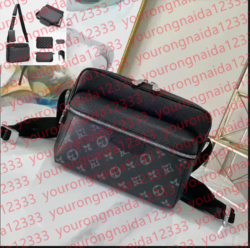 Fashion 2026 Men Messenger Bag Trio Bags designer Handbags Leather Briefcases Man Shoulder Backpack Sport Male Cross Body Purse Crossbody bag