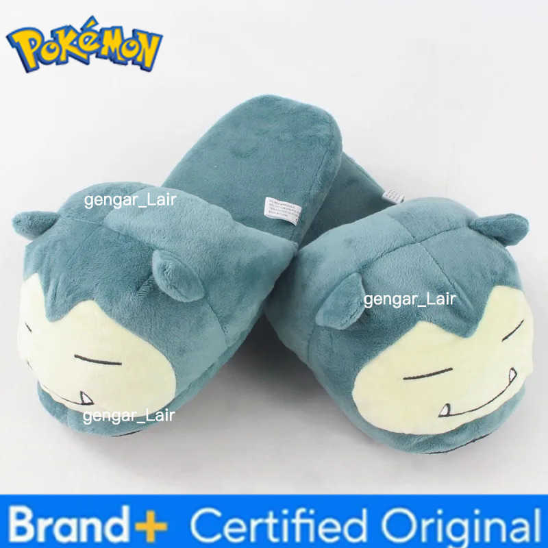 Pokemon Snorlax Cartoon Anime Cotton Slippers Plush Kawaii Winter Warm Shoes Indoor Non-slip Home Shoes Cute Adult Couple Gift W251226