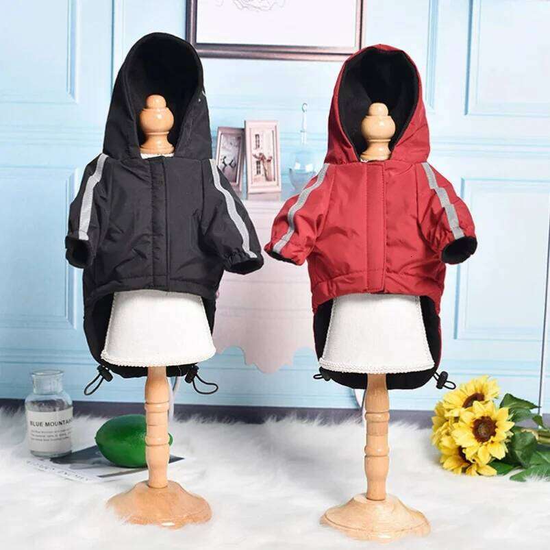 Autumn Waterproof Warm Cotton Hooded Jacket The Dog Face Small Dogs Cat Reflective Pet Clothes Winter Coat 25T1226