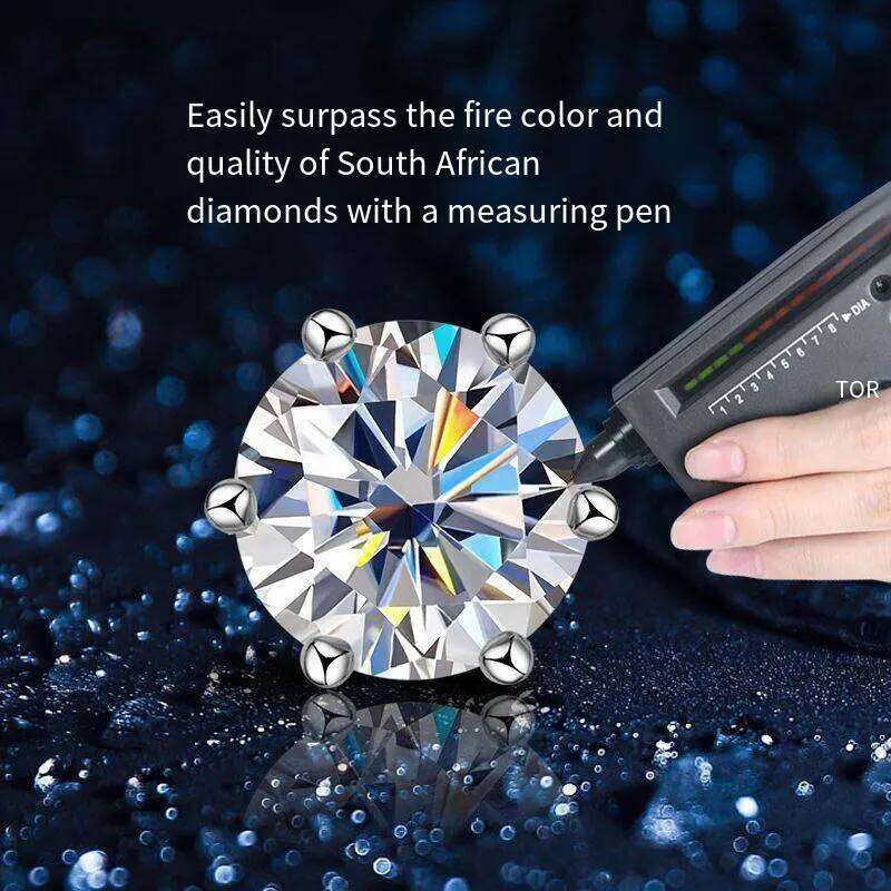 TEN CARATS 0.5ct-3ct D Color Certified Moissanite Stud Earrings Lab Created Diamond 925 Sterling Silver Wedding 25H1226