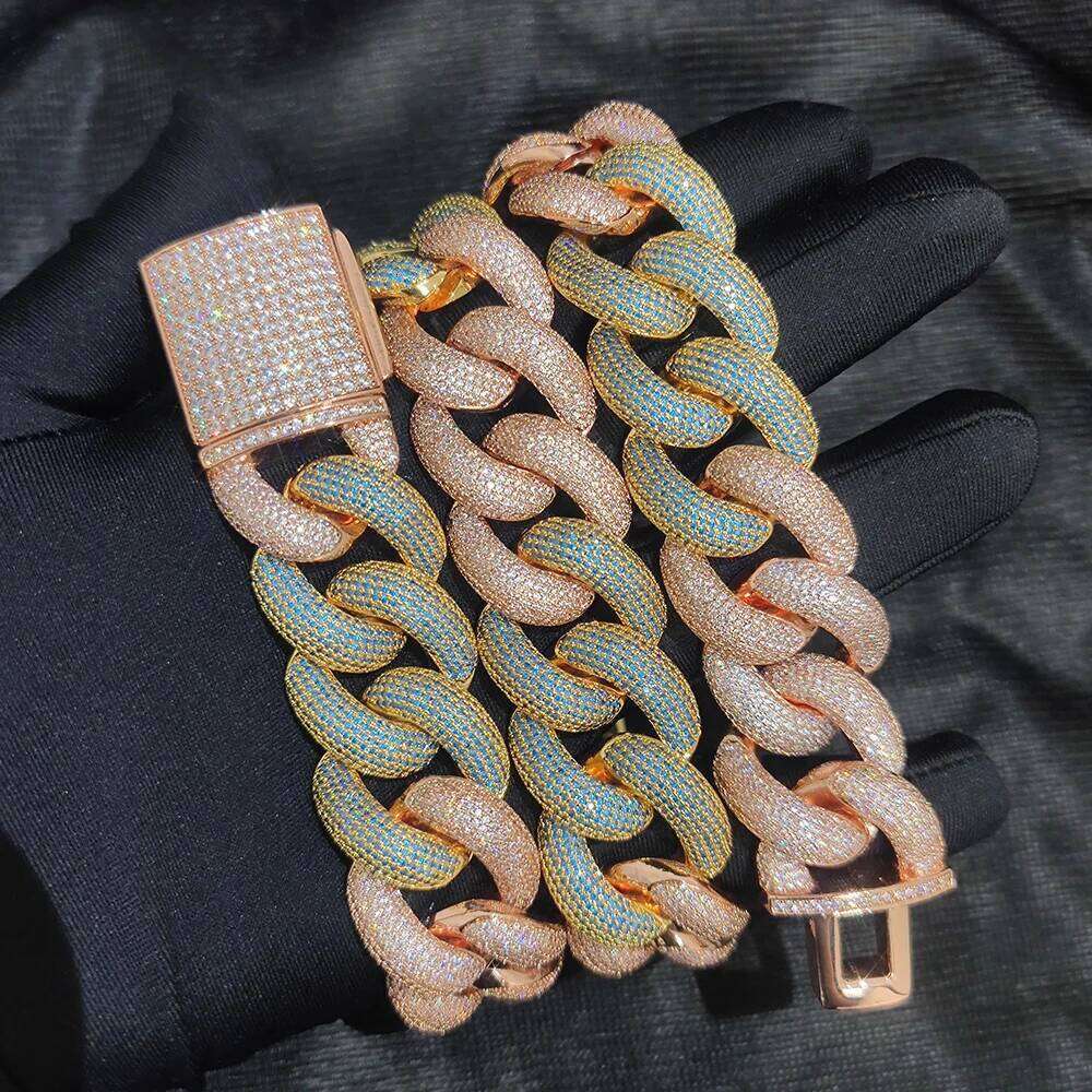 jewelry 25MM Big Heavy Cubic Zirconia Stone Chain Full Paved Bling Iced Out Round Cuban Link Necklace For Men Hip Hop Jewelry