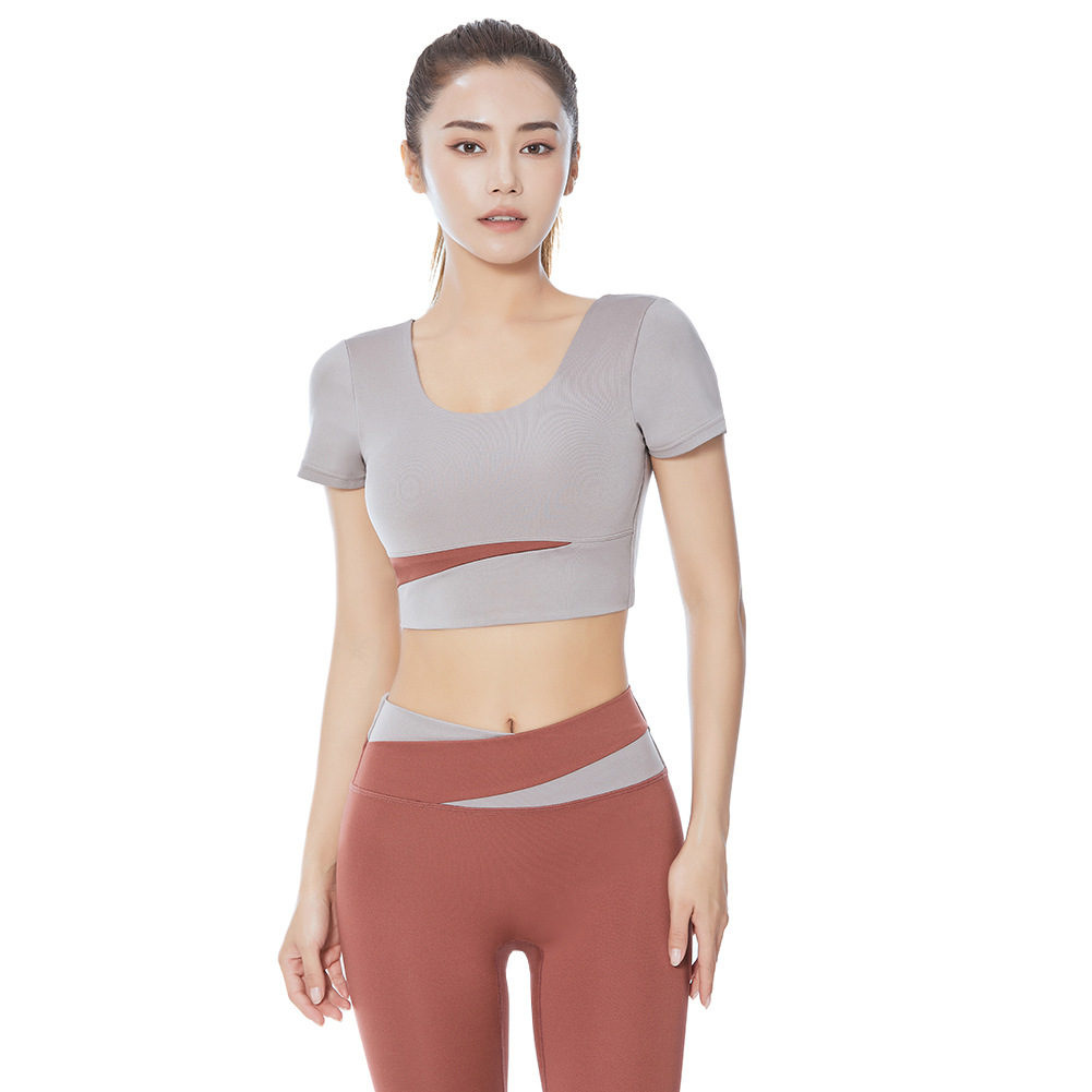 Two-Tone Outdoor Running Sports Bra & Yoga Crop Top: Color-Block, Cropped, Quick-Dry, Tight-Fitting & Breathable Fitness Bra