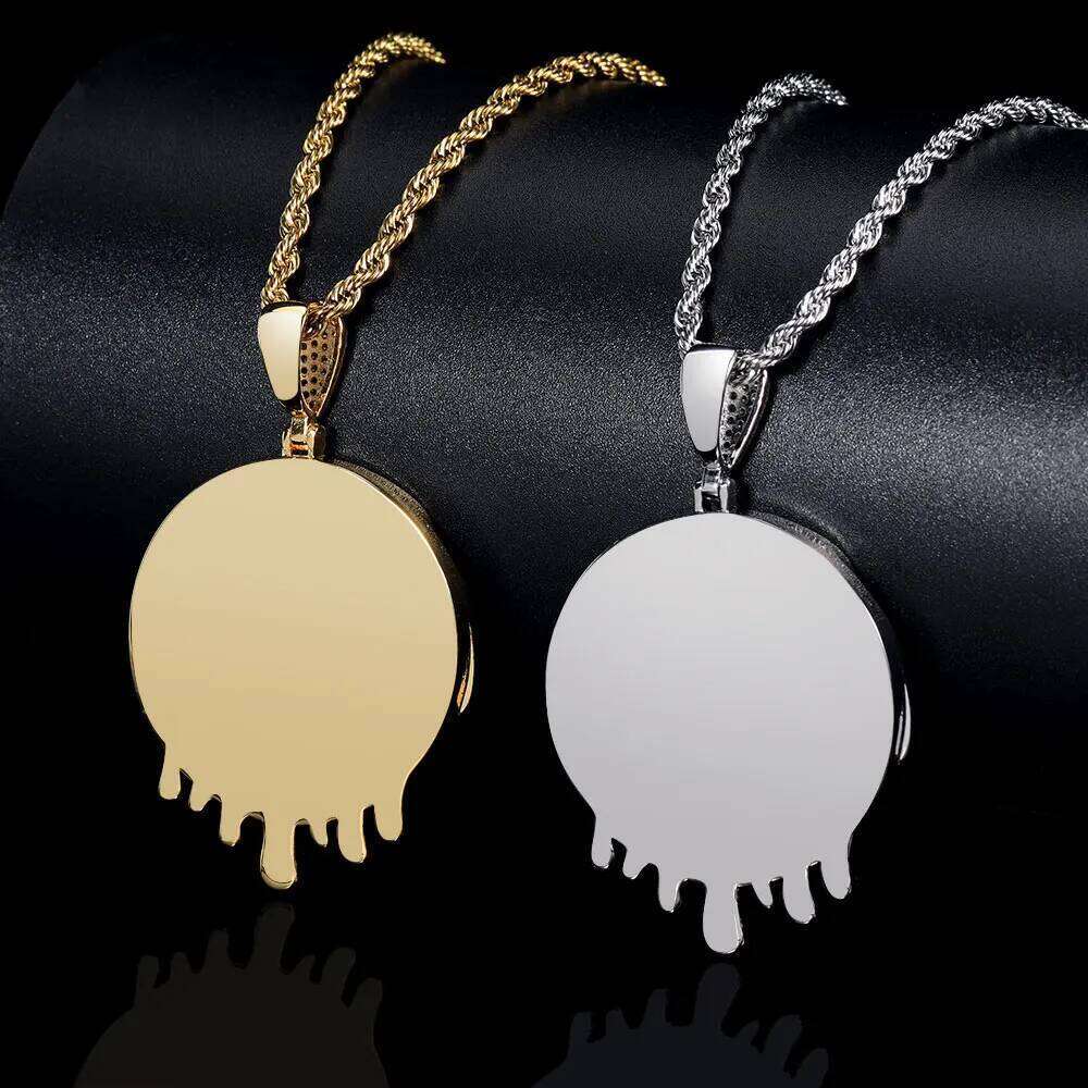 Custom Iced Out Memory Photo Necklace for Men Jewelry Personalized Drip Medallions Picture Hip Hop Pendant Chrismas Gift