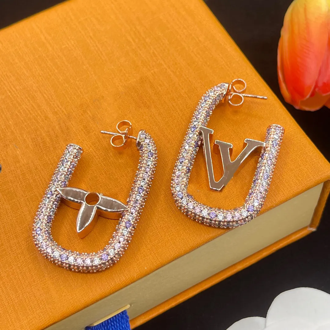 Big Gold Hoop Letter Earring for Women Luxury Stud Ear Studs Designer Earring Valentines Day Gift Bride Wedding Party Jewelry Accessories