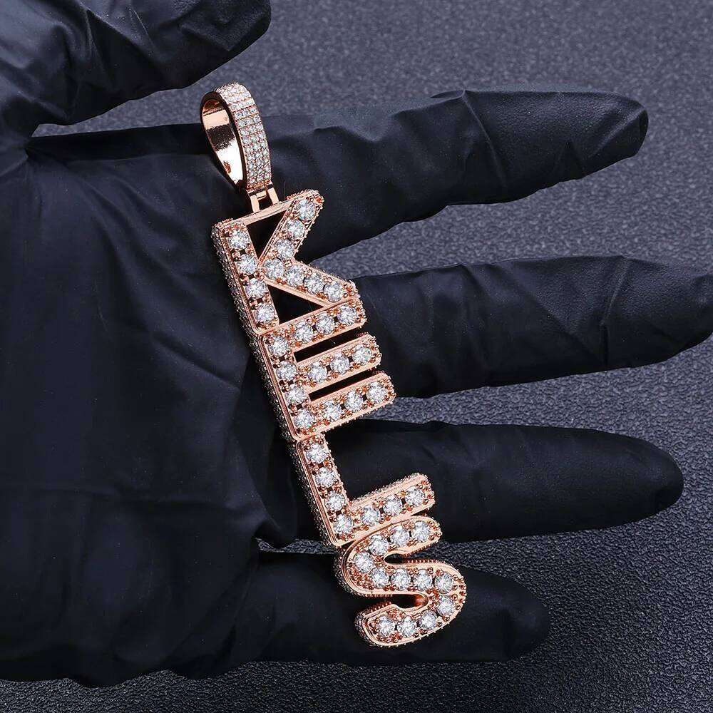 Special Design Brass VVS Charm Pass Diamond Tester Hip Hop Jewelry Iced Out Moissanite Initial Letters Pendant