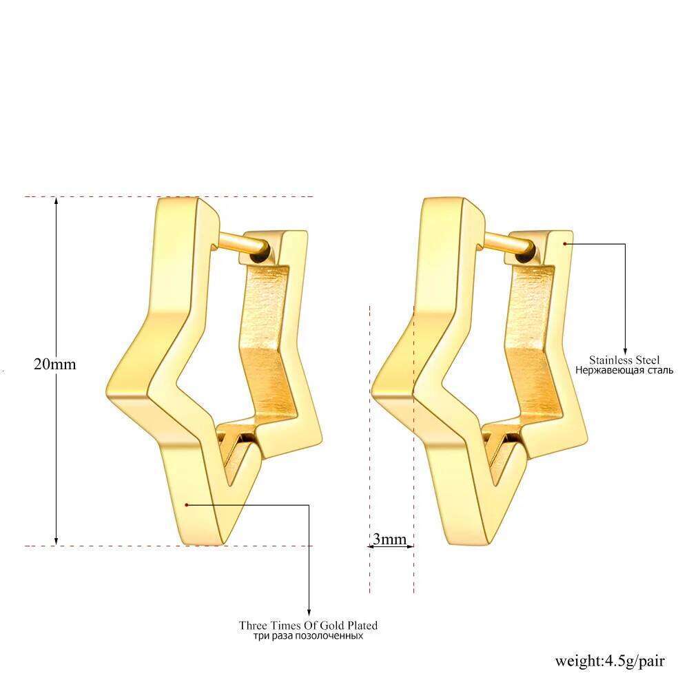 Lokaer Fashion Titanium Stainless Steel Party Hoop Earrings Bohemia Geometry Star Earring For Women Pendientes E22013 25H1226