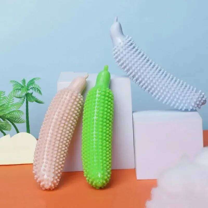 Grinding Cucumber Shape Bite TPE Dog Chew Toy Wear Resistant Pet Molar Stick Teeth Cleaning 25N1226