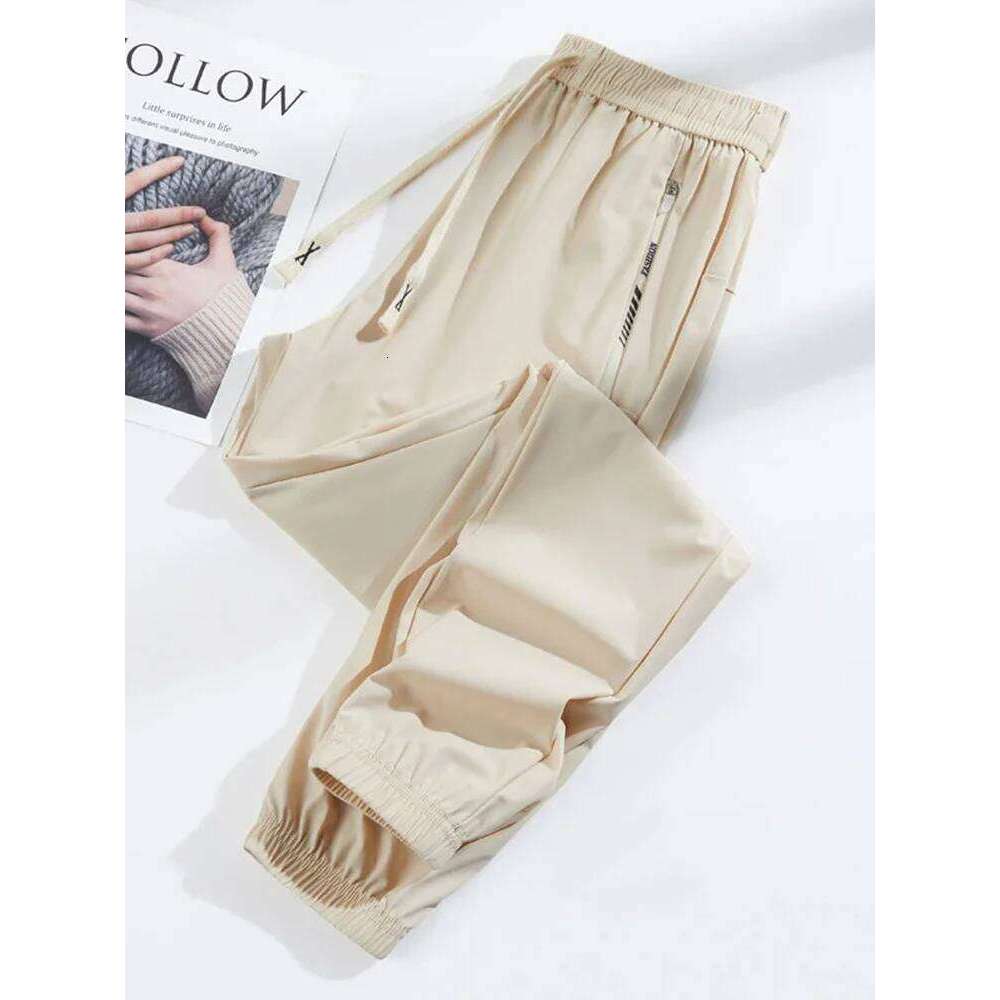 Men's Ice Silk Sweatpants 8 Colors Nylon/Spandex Light Cool Jogger Pants Unisex Man/Women Stretched Workout Sports Trousers