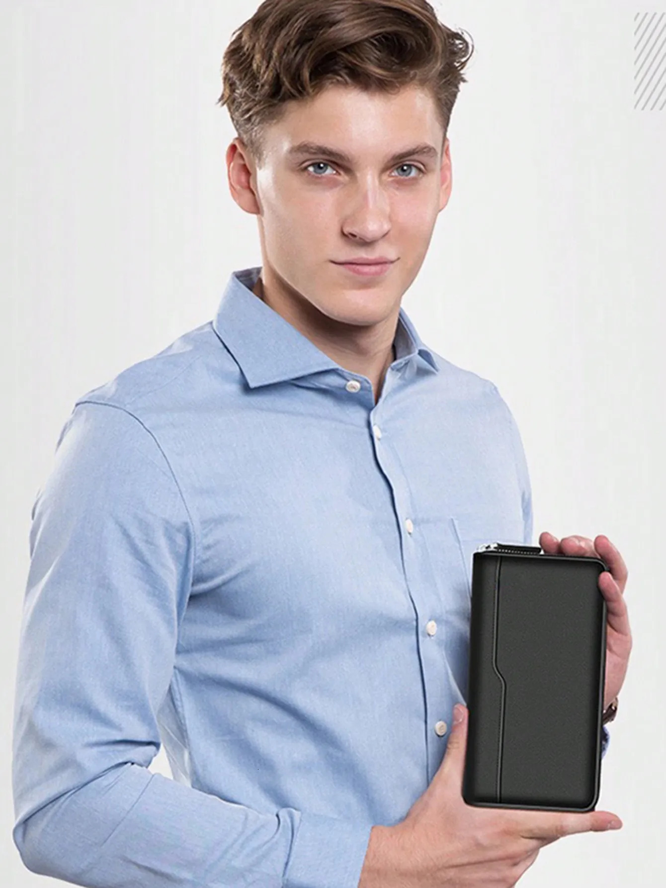 Very Simple Solid Color Basic Long Wallet Business Wallet Portable Multi-card Multi-function Mobile Wallet 251225