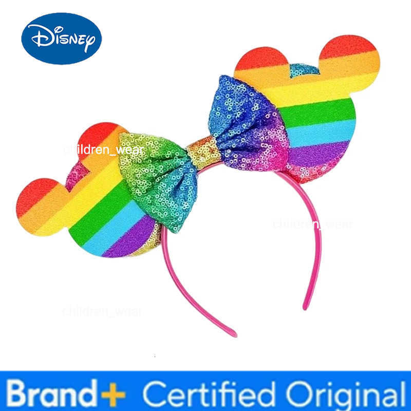 Disney Newest Mickey Mouse Ears Headband Cartoon Sequins 5Bow Headwear Girls Children Festival Party DIY Hair Accessories H251226