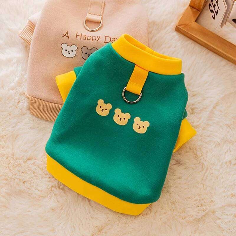 Japanese-style Three Little Bears Print Teddy Sweatshirt Yorkshire Two-legged Pullover Warm Dog Clothes 25T1226