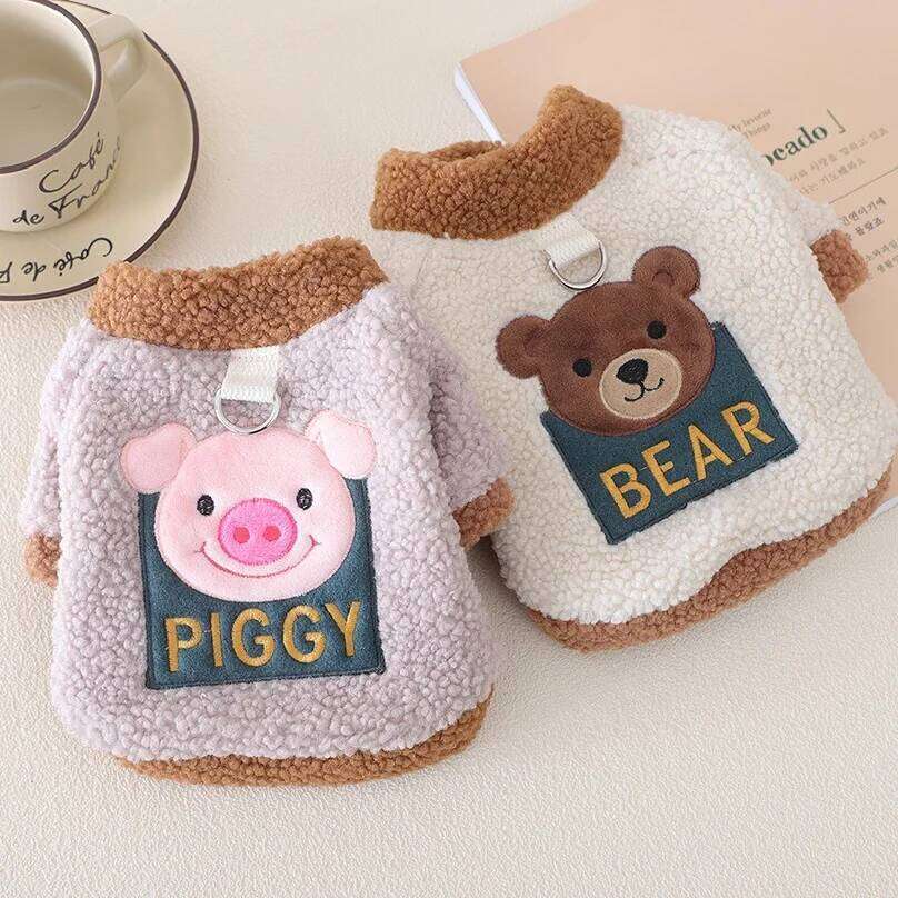 Round Neck Hoodie Plush Warm Cozy Small Two-Legged Winter Clothes Costumes Pet Walking Outfit Dog Decor 25T1226