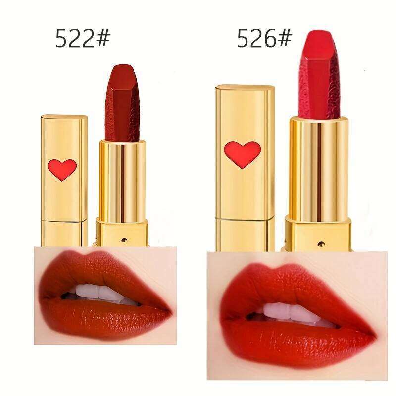 Rose Engraved Lipstick: Moisturizing Waterproof Non-Stick Long-Lasting Non-Fading Color Lip Makeup for Smooth Luscious Pout 25H1226