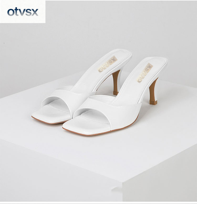 Otvsx Autumn New Lacquer High Heels Fashionable and Sexy Style British Elegant Square Toe Stiletto Design Luxury Women's High Heels