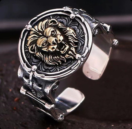 Unique Mens Fashion Black Ring Africa Grassland Lion Jewelry Fathers Day Anniversary Gift Banquet Party Band Rings 250604