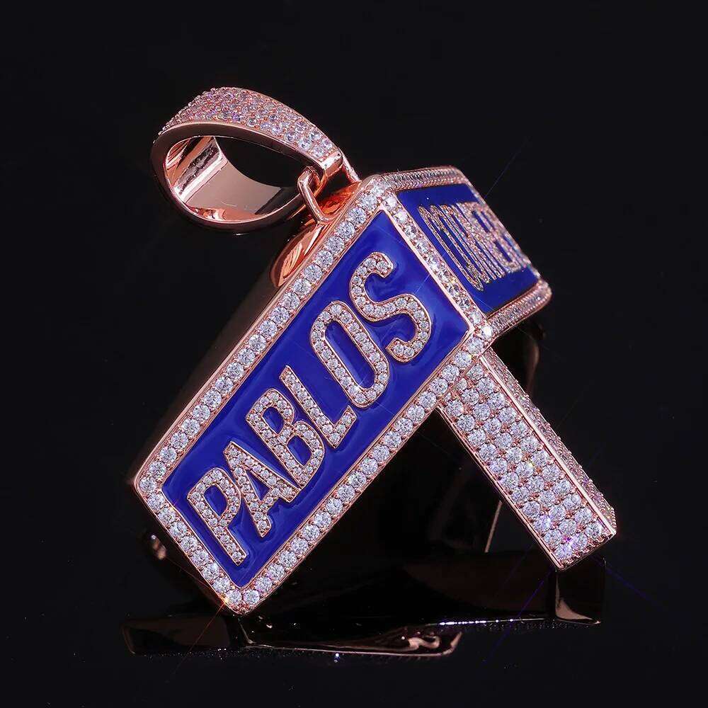 jewelry Hip Hop Jewelry Custom Iced Out Cubic Zirconia Letter Pendant Necklace Men Women