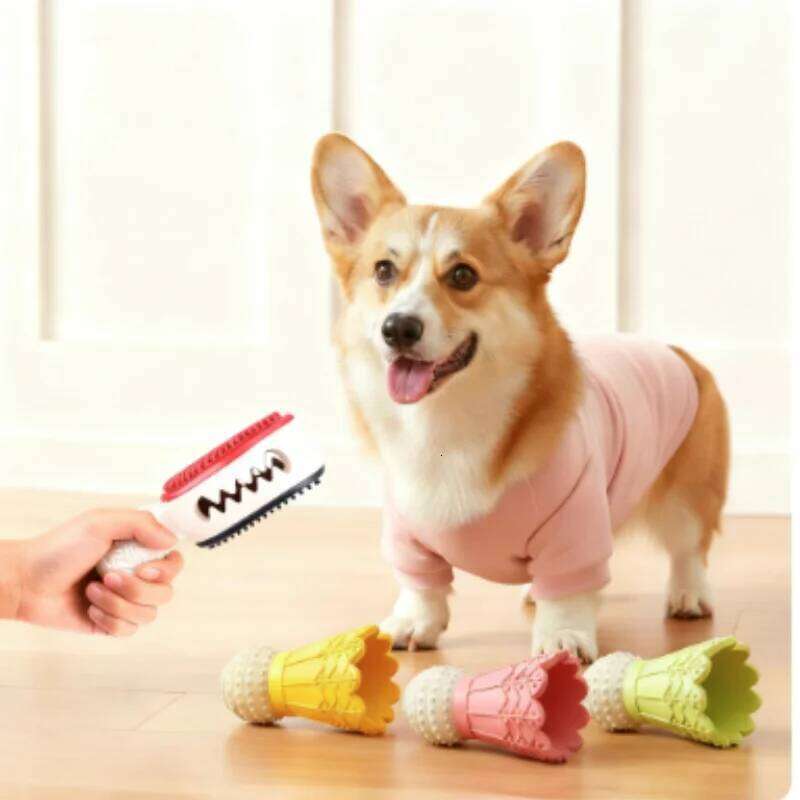 Badminton Shape Bite-Resistant Dog Interactive Chew Toy Relieves Boredom Teeth Grinding Stick for Dogs Self-Fun 25N1226