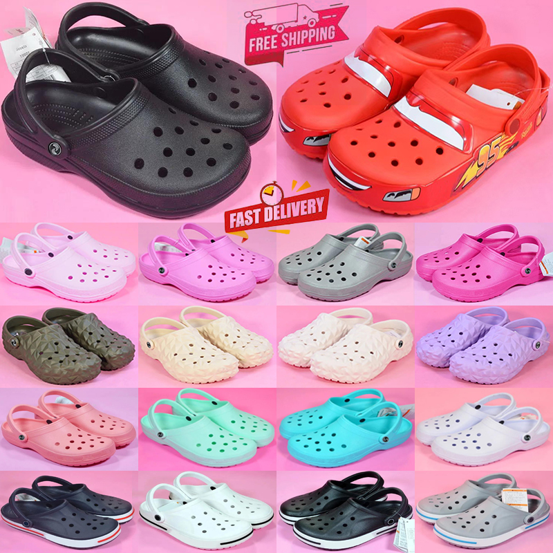 free shipping designer croc sandals men women flat slippers crocslippers slides shoes triple pink black white bone summer winter sandal flip flops beach casual shoe