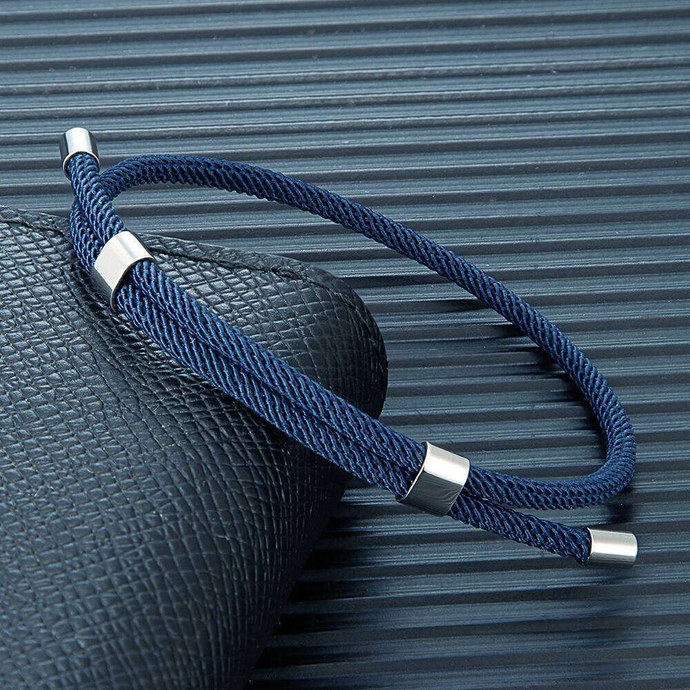 MKENDN Simple Style Men Women Bracelet 3mm Durable Marine Rope With Polished Steel Closure Jewelry Summer Beach Gifts 25T1226