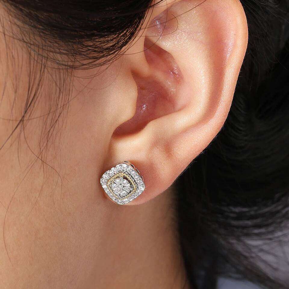 ZAKOL Fashion Sugar Cube Geometric Stud Earrings For Women Full Inlay Zircon Piercing Earring Engagement Wedding Jewelry 25H1226