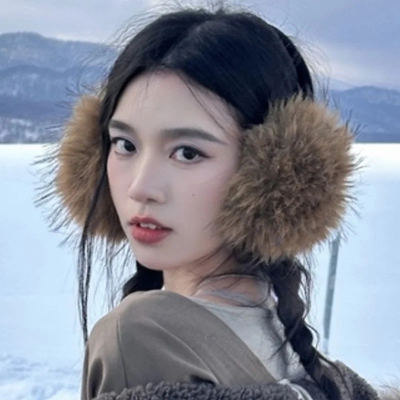 Mink Fur Earmuffs Women Winter Warm Ear Warmer Fashion Outdoor Cold Protection Ear Covers Warm Plush Headband Earflaps 251225