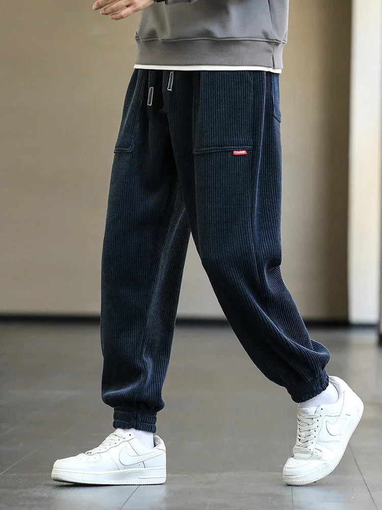 Autumn Winter Corduroy Sweatpants Men Baggy Joggers Fashion Streetwear Loose Casual Harem Pants Plus SIze 8XL 251226