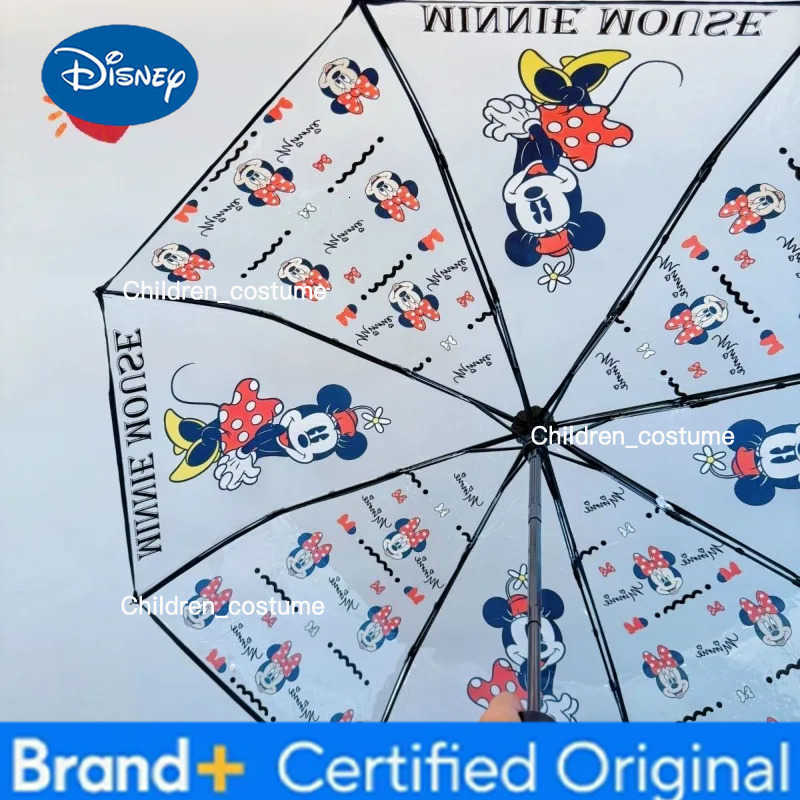 Disney Cartoon Cute Minnie Transparent Umbrella Mens and Womens Fresh New Value Fashion Trend Versatile Personalized Umbrella H251226