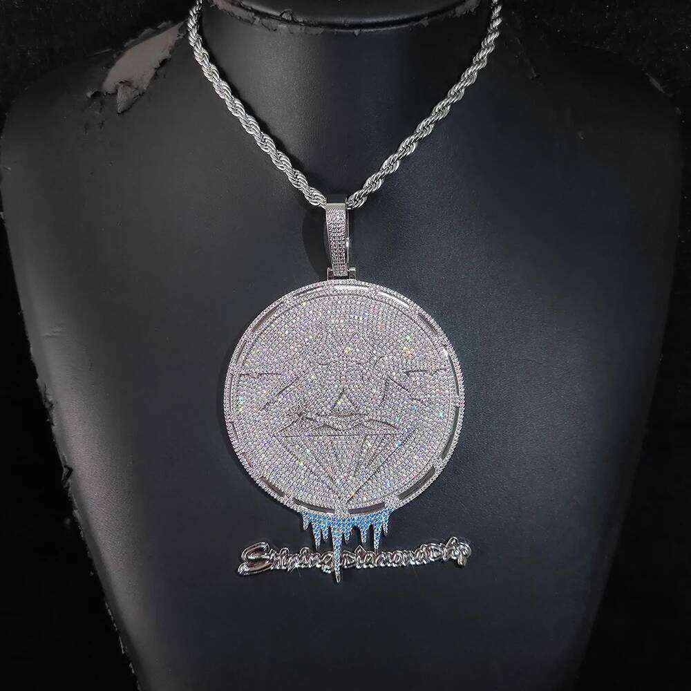 3Inch DIY Custom Name Logo Letter Pendant Fashion Mens 20mm Bail Pendants For Necklace Drop Of Water Hip Hop Jewelry Women