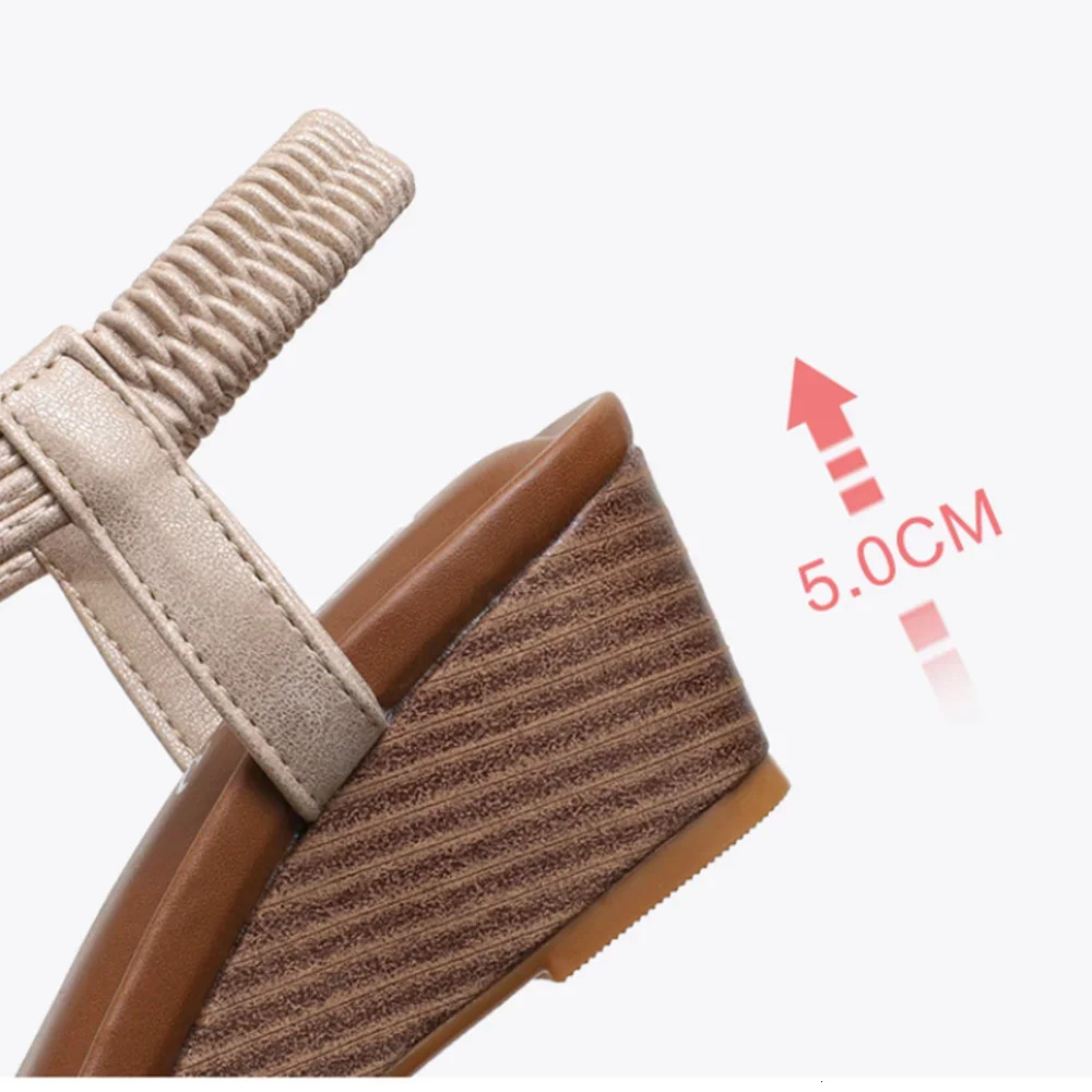 BEYARNE Bohemian Wedge Sandals Women Vintage Women Sandals Anti-Slip Roman Shoes Women Casual Sandals Platform Gladiator Shoes 251225