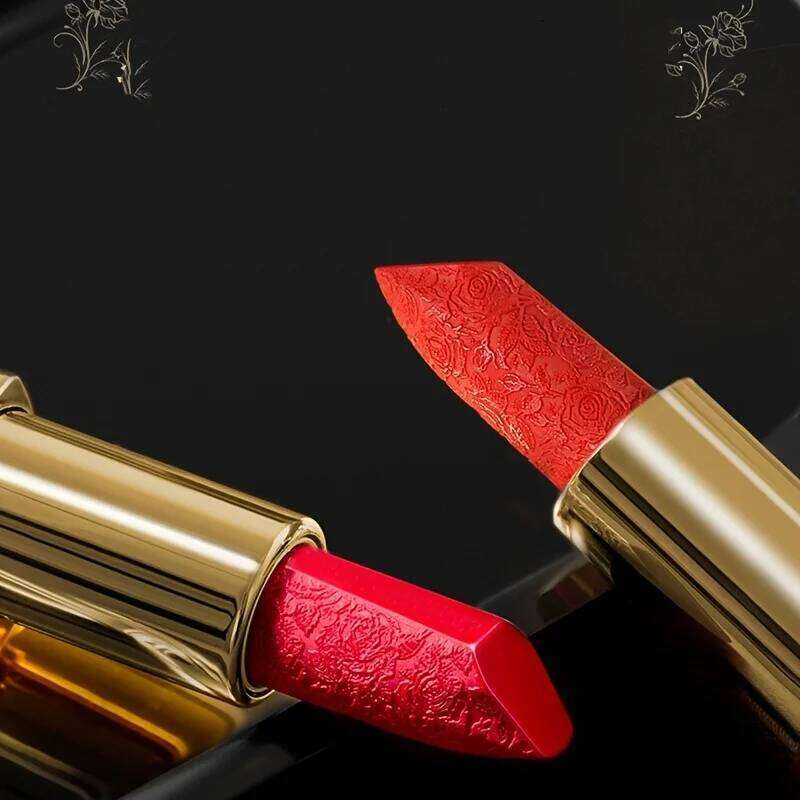 Rose Engraved Lipstick: Moisturizing Waterproof Non-Stick Long-Lasting Non-Fading Color Lip Makeup for Smooth Luscious Pout 25H1226
