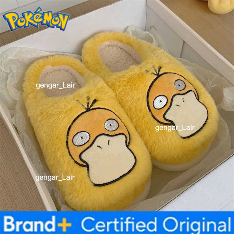 Pokemon Genuine Pokmon Autumn and Winter Plush Warm Fashion Anime Cartoon Snorlax Plush Home Cotton Slippers for Men and Women W251226