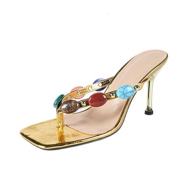 New Trend Summer Square Clip Toe Women Slippers Low Heels Casual Party Flip Flops Shoes Mules Slide Female Gladiator Sandals Z251226