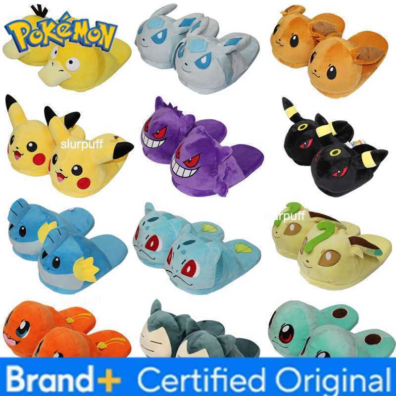 Pokemon 28cm Gengar Pikachu Umbreon Bulbasaur Psyduck Squirtle Plush Slippers Indoor Warm Winter Shoes Gifts For Adult W251226
