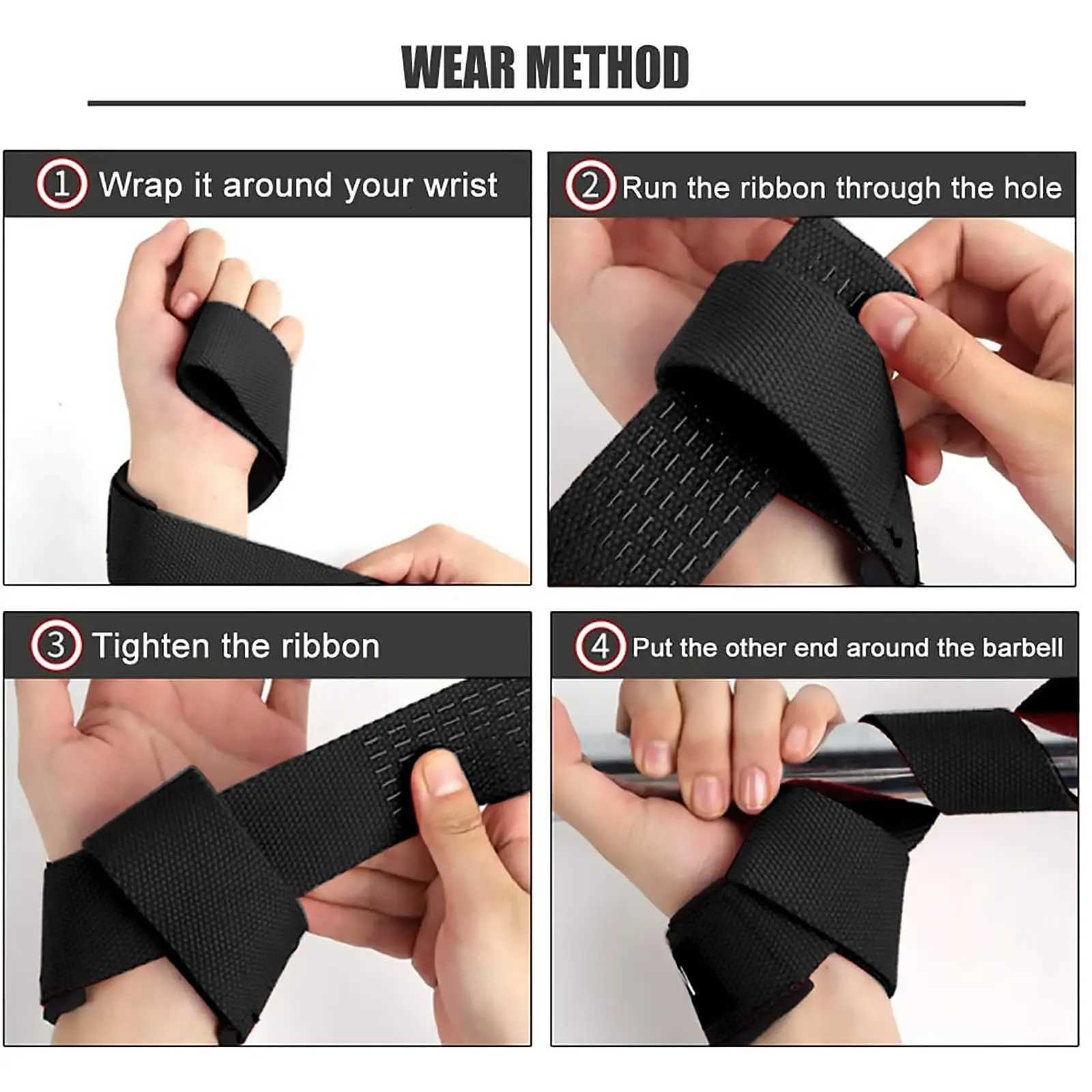 GOUNOD Weightlifting Wrist Straps Strength Training Adjustable Non-slip Gym Fitness Lifting Strap Wrist Support Grip Band M251226