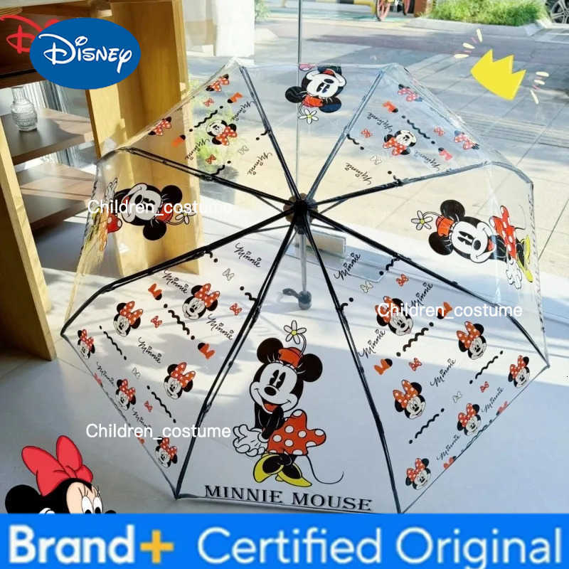 Disney Cartoon Cute Minnie Transparent Umbrella Mens and Womens Fresh New Value Fashion Trend Versatile Personalized Umbrella H251226