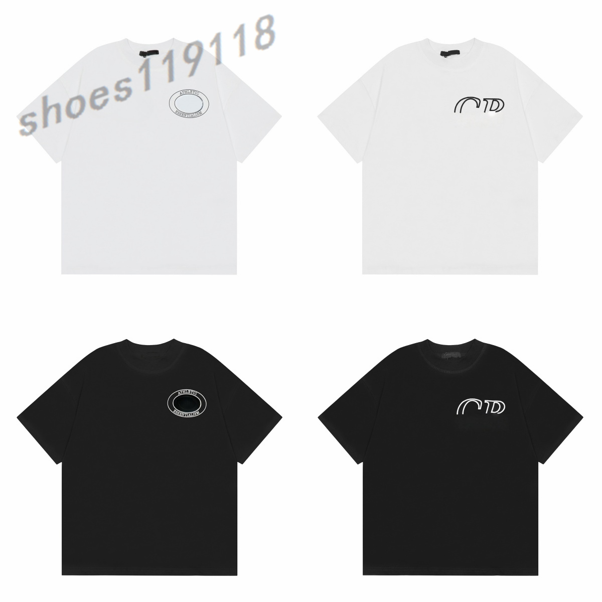 Designer t Shirts Mens T-Shirts Summer Spring Loose Green Gray White Black T Shirt Men Women High Quality Classic Slogan Print Top Tee With Tag